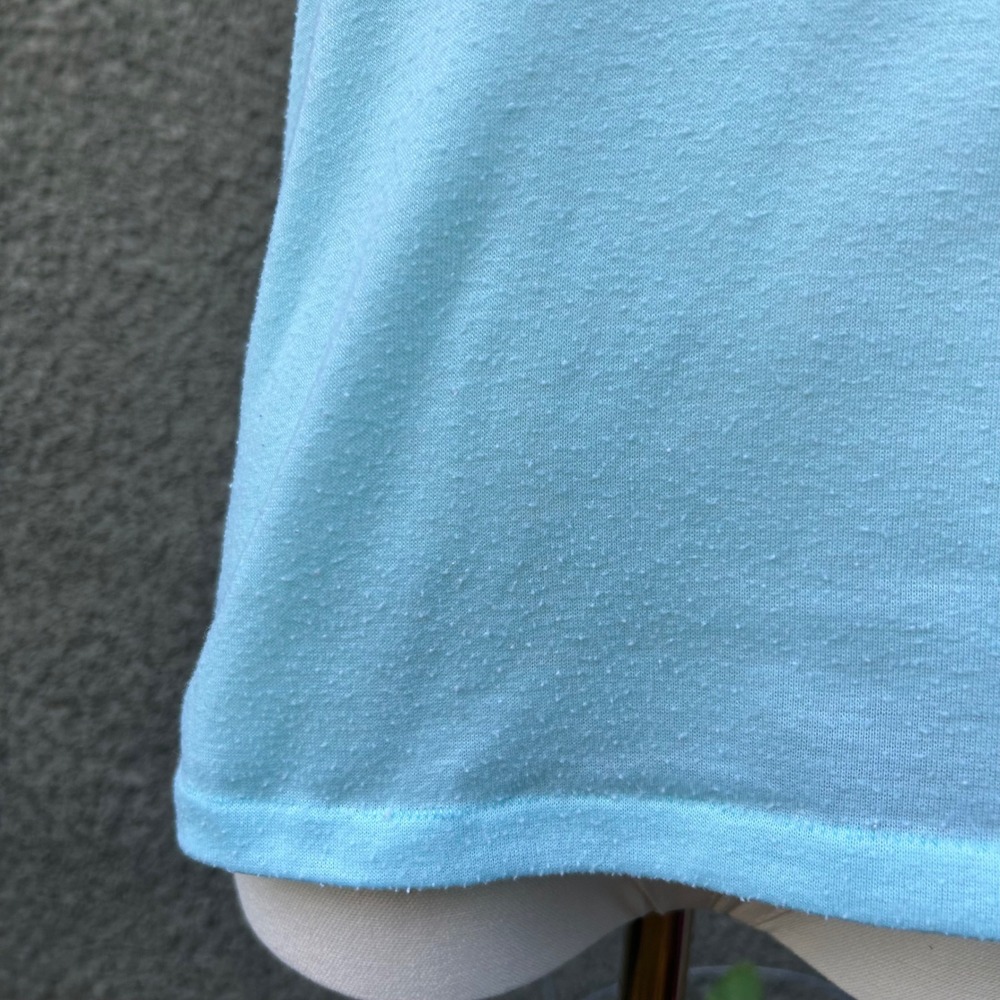 Vintage 70s Somebunny Loves You T Shirt Women Blue Bunny Graphic Raglan - Picture 2 of 7